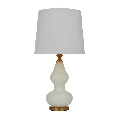 29" X 15" Modern Glass Table Lamp White - Olivia & May 3 29" X 15" Modern Glass Table Lamp White - Olivia & May