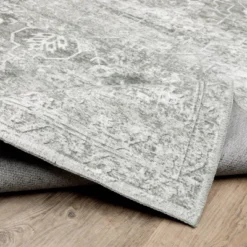 Micah Washable Distressed Oriental Indoor Area Rug Gray/Ivory - Captiv8e Designs -Home Decor Store GUEST 7fd1a7b1 fa96 4dad 9a0e 23ea043ae04f