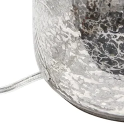 Mercury Hammered Glass Jar Table Lamp With Linen Shade Silver - Lalia Home -Home Decor Store GUEST 83bead14 e9d4 4c4a 9991 d847dca696df