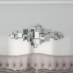 Glass Wall Mirror With Square Mirrors Silver - Novogratz -Home Decor Store GUEST 8421e14e a327 4abf 92ea 361b1da69036