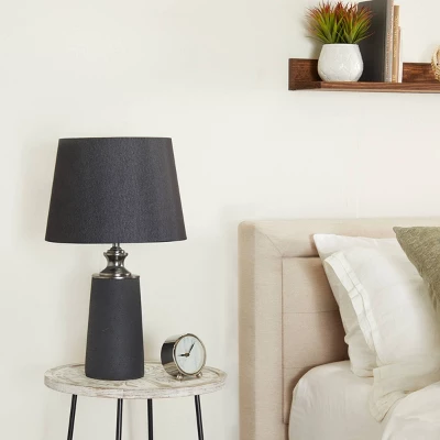 Modern Cement Table Lamp Black - Olivia & May 3 Modern Cement Table Lamp Black - Olivia & May
