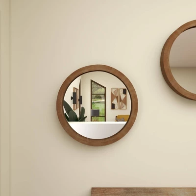 Contemporary Wood Wall Mirror Brown - Olivia & May 10 Contemporary Wood Wall Mirror Brown - Olivia & May - Image 8