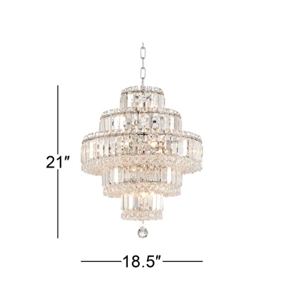 Vienna Full Spectrum Magnificence Chrome Chandelier 18 1/2" Wide Modern Faceted Crystal Glass 18-Light LED Fixture For Dining Room Home Kitchen Island 6 Vienna Full Spectrum Magnificence Chrome Chandelier 18 1/2" Wide Modern Faceted Crystal Glass 18-Light LED Fixture For Dining Room Home Kitchen Island - Image 4