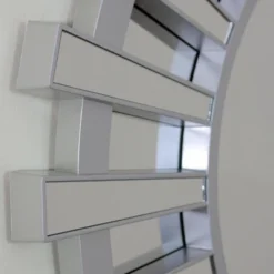 Northlight 25.5" Matte Silver Sunburst Round Wall Mirror -Home Decor Store GUEST 88e64778 8706 45df 9de0 2dd2fe8a6568