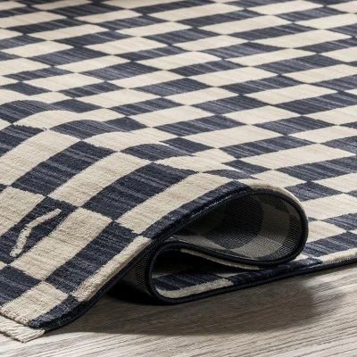 Dominique Abstract Checkered Fringe Area Rug 5 Dominique Abstract Checkered Fringe Area Rug - Image 3