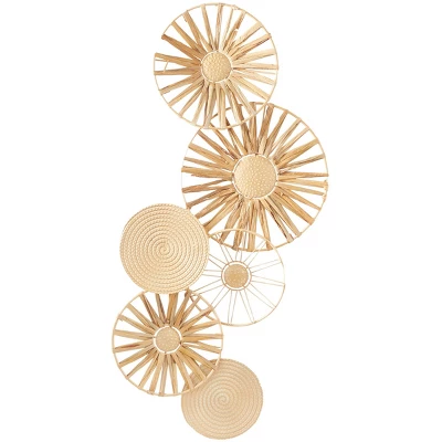 Metal Plate Wall Decor With Textured Pattern Brown - The Novogratz 6 Metal Plate Wall Decor With Textured Pattern Brown - The Novogratz - Image 4