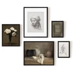Americanflat 5 Piece Vintage Gallery Wall Art Set - Pot Kettle Still Life, Sculpture Study, Roses, Geometric Abstract By Maple + Oak 11 Americanflat 5 Piece Vintage Gallery Wall Art Set - Pot Kettle Still Life, Sculpture Study, Roses, Geometric Abstract By Maple + Oak -Home Decor Store GUEST 8a939922 90cf 4f84 ac01 b80be3e8b91b