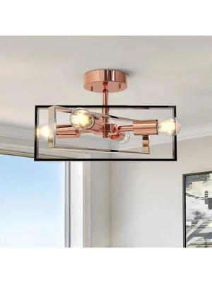 Nextop 15 Inch 4-Light Rose Gold Semi Flush Mount Ceiling Light 7 Nextop 15 Inch 4-Light Rose Gold Semi Flush Mount Ceiling Light - Image 5