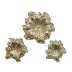 Set Of 3 Polystone Floral 3D Wall Decors - Olivia & May