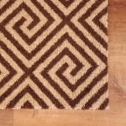 2'x3' ColorStar Greek Grid Door Mat Chocolate - Bungalow Flooring -Home Decor Store GUEST 9006bea8 031e 4b09 aa22 dd11593aa6eb