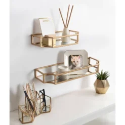2pc Ciel Metal Wall Shelf Set - Kate & Laurel All Things Decor -Home Decor Store GUEST 90cfc58c 0fa3 453b 8e59 db49f1d595fe