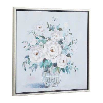 Canvas Floral Bouquet Framed Wall Art With Silver Frame Multi Colored - Olivia & May 7 Canvas Floral Bouquet Framed Wall Art With Silver Frame Multi Colored - Olivia & May - Image 5