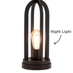 360 Lighting Marcel Industrial Table Lamps 24 1/4" High Set Of 2 Black Metal With USB Port LED Nightlight Peanut Shade For Bedroom Living Room Desk -Home Decor Store GUEST 939f96df 1631 4b7a b9ae a792383a37c5