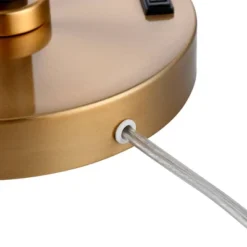 Possini Euro Design Carlyle Modern Mid Century Desk Lamp 30 1/2" Tall Gold With USB And AC Power Outlet In Base Double Drum Shades For Living Room -Home Decor Store GUEST 946733fe a03d 41f5 9495 65ccdb32532e