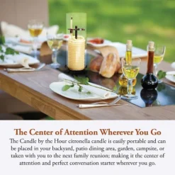 Candle By The Hour 80-Hour Candle With Glass Cylinder, Eco-friendly Natural Beeswax With Cotton Wick -Home Decor Store GUEST 9769ef18 20dc 4efa 8159 524ca430d289