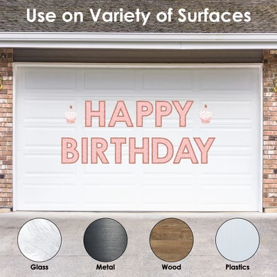 Big Dot Of Happiness Pink Rose Gold Birthday - Peel And Stick Happy Birthday Party Large Banner Wall Decals - Happy Birthday 4 Big Dot Of Happiness Pink Rose Gold Birthday - Peel And Stick Happy Birthday Party Large Banner Wall Decals - Happy Birthday - Image 2