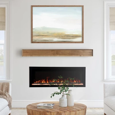 Modern Ember Autumn Wood Fireplace Mantel Shelf With Angled Corner Accents 5 Modern Ember Autumn Wood Fireplace Mantel Shelf With Angled Corner Accents - Image 3