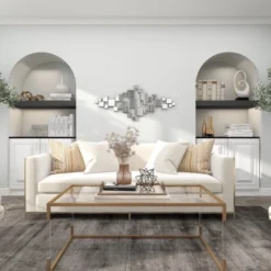 Glass Wall Mirror With Square Mirrors Silver - Novogratz -Home Decor Store GUEST 982d465d 19cc 419e 841d 242010cc02d6