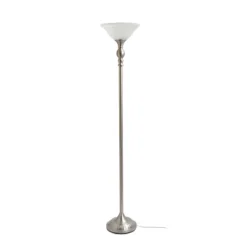 1 Light Torchiere Floor Lamp With Marbleized Glass Shade Brushed Nickel - Elegant Designs 17 1 Light Torchiere Floor Lamp With Marbleized Glass Shade Brushed Nickel - Elegant Designs -Home Decor Store GUEST 98af800d 825c 4bd8 85fd 19c41150e422