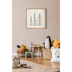 30" X 30" Sylvie Minimalist Evergreen Trees Sketch Framed Canvas By The Creative Bunch Studio Natural - Kate & Laurel All Things Decor -Home Decor Store GUEST 9c3bcc3e 0085 4c13 9756 1f50f6b2ab6a
