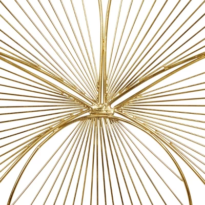 Metal Floral Wall Decor Set Of 3 Gold - CosmoLiving By Cosmopolitan 4 Metal Floral Wall Decor Set Of 3 Gold - CosmoLiving By Cosmopolitan - Image 2