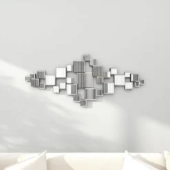 Glass Wall Mirror With Square Mirrors Silver - Novogratz -Home Decor Store GUEST a0186445 04ce 41b7 96e6 55eb1c274363