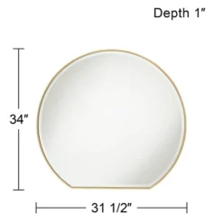 Noble Park Round Flat Bottomed Vanity Decorative Wall Mirror Modern Beveled Edge Matte Gold Frame 31 1/2" Wide For Bathroom Bedroom Living Room House -Home Decor Store GUEST a1a2a5dd 4c82 482c 86ee a4de1cca03de