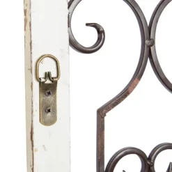 Wood Scroll Window Inspired Wall Decor With Metal Scrollwork Relief White - Olivia & May -Home Decor Store GUEST a1c2feea 3bc4 4265 a45c 603960cdae2a