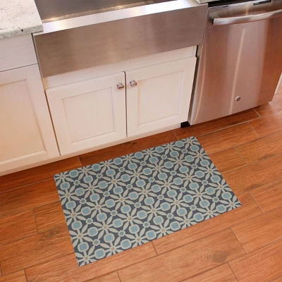 FlorArt Dwight Low Profile Easy Clean Kitchen Mat Blue/Beige - Bungalow Flooring 3 FlorArt Dwight Low Profile Easy Clean Kitchen Mat Blue/Beige - Bungalow Flooring
