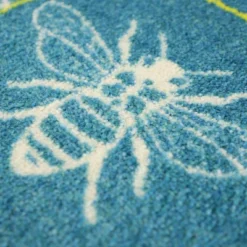 2'x3' ColorStar Bee Hex Door Mat Teal - Bungalow Flooring -Home Decor Store GUEST a5a697e0 2704 4f5a b3b6 cd423853d3a2