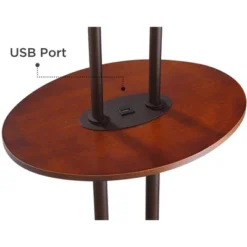 Franklin Iron Works Rustic Industrial Farmhouse Floor Lamps With Tray Table USB Port 62" Tall Set Of 2 Bronze Walnut Linen Shade For Living Room -Home Decor Store GUEST a7eede4e 5aa3 4ab8 bc43 c656e3f6d101