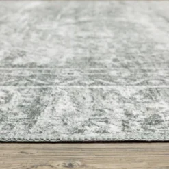 Micah Washable Distressed Oriental Indoor Area Rug Gray/Ivory - Captiv8e Designs -Home Decor Store GUEST a88df7f1 a359 4378 97df ff137aa161eb