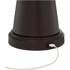 Franklin Iron Works Craig Rustic Farmhouse Table Lamps Set Of 2 With Square Risers 24 1/2" High Bronze With USB Charging Port Natural Shade For Desk 12 Franklin Iron Works Craig Rustic Farmhouse Table Lamps Set Of 2 With Square Risers 24 1/2" High Bronze With USB Charging Port Natural Shade For Desk -Home Decor Store GUEST aa5cefed 7046 43ee ad4b 4635a3e4b299