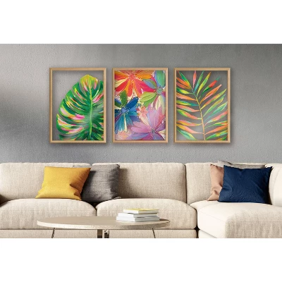 18" X 24" Blake Monstera Framed Printed Glass By Jessi Raulet Of Ettavee Natural - Kate & Laurel All Things Decor 7 18" X 24" Blake Monstera Framed Printed Glass By Jessi Raulet Of Ettavee Natural - Kate & Laurel All Things Decor - Image 5
