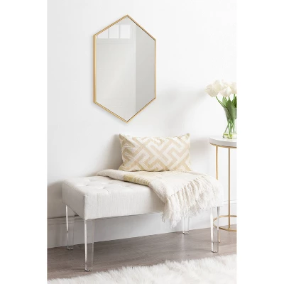 22" X 31" Rhodes Hexagon Wall Mirror Gold - Kate & Laurel All Things Decor 9 22" X 31" Rhodes Hexagon Wall Mirror Gold - Kate & Laurel All Things Decor - Image 7