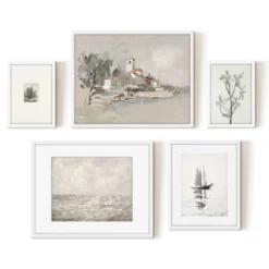 Americanflat 5 Piece Vintage Gallery Wall Art Set - Seaside Villa, Seascape In Greys, Calm Sailing, Tree Etching By Maple + Oak 13 Americanflat 5 Piece Vintage Gallery Wall Art Set - Seaside Villa, Seascape In Greys, Calm Sailing, Tree Etching By Maple + Oak -Home Decor Store GUEST ad10a2ed 18ed 4db5 9c88 9b39b7c0f864