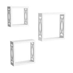 Floating Shelves- Open Cube Wall Shelf Set With Hidden Brackets, 3 Sizes To Display Decor, Photos, More- Hardware Included By Hastings Home (White) -Home Decor Store GUEST aff21c8a a378 41c2 a5cf 0cf4f82350ea