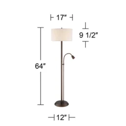 Possini Euro Design Traverse Modern Floor Lamp With LED Gooseneck Reading Light 64" Tall Oil Rubbed Bronze Oatmeal Drum Shade For Living Room Bedroom 16 Possini Euro Design Traverse Modern Floor Lamp With LED Gooseneck Reading Light 64" Tall Oil Rubbed Bronze Oatmeal Drum Shade For Living Room Bedroom -Home Decor Store GUEST b15d961d b890 4b70 9d9f 7c5054233a5f