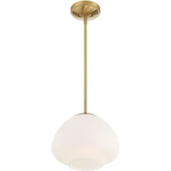 Possini Euro Design Orilla Brass Mini Pendant Light 11 3/4" Wide Mid Century Modern White Opal Glass Shade For Dining Room House Foyer Kitchen Island -Home Decor Store GUEST b30bd1e8 35ac 46e4 afe7 4dbfc3645d7c