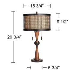 Franklin Iron Works Hunter Modern Rustic Farmhouse Table Lamp 29 3/4" Tall Cherry Wood Bronze Metal Double Drum Shade For Bedroom Living Room House 15 Franklin Iron Works Hunter Modern Rustic Farmhouse Table Lamp 29 3/4" Tall Cherry Wood Bronze Metal Double Drum Shade For Bedroom Living Room House -Home Decor Store GUEST b35c7c48 9c37 444d 9e5e 0d25312edf00