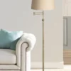 360 Lighting Modern Floor Lamp Adjustable Swing Arm 70" Tall Antique Brass Burlap Drum Shade For Living Room Reading Bedroom Office -Home Decor Store GUEST b376ac93 ad49 43e0 9414 0d4999cb3859