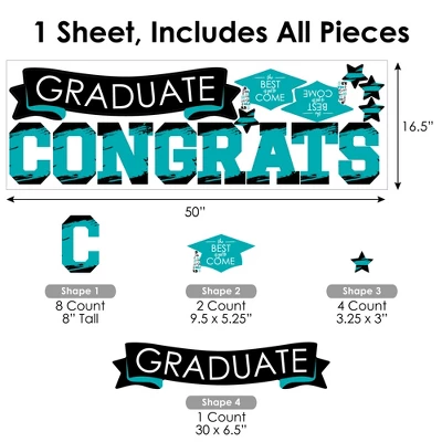 Big Dot Of Happiness Teal Graduation Party Photo Backdrop - Wall Decals 7 Big Dot Of Happiness Teal Graduation Party Photo Backdrop - Wall Decals - Image 5