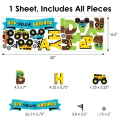 Big Dot Of Happiness Smash And Crash - Monster Truck - Peel And Stick Boy Birthday Party Decoration - Wall Decals Backdrop -Home Decor Store GUEST b7c30d8f d31b 4853 80ec 9985406c7a57