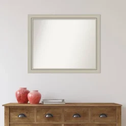 32" X 26" Non-Beveled Romano Silver Narrow Wood Wall Mirror - Amanti Art 15 32" X 26" Non-Beveled Romano Silver Narrow Wood Wall Mirror - Amanti Art -Home Decor Store GUEST b91a64a6 42a4 48fc 993d 9d5624ff4161