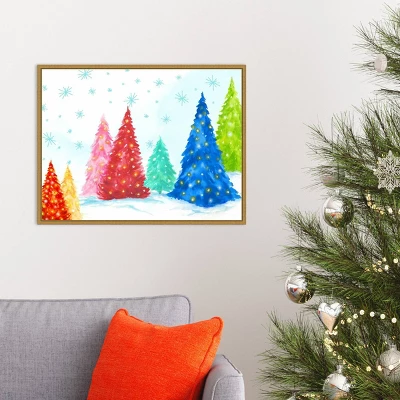 24" X 18" Magic Christmas Trees I By PI Studio Framed Canvas Wall Art - Amanti Art 7 24" X 18" Magic Christmas Trees I By PI Studio Framed Canvas Wall Art - Amanti Art - Image 5