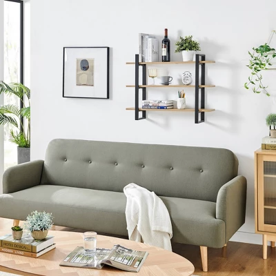 35.5" X 31.5" Rio 3 Tier Floating Bracket Wall Shelf Chestnut - Danya B. 5 35.5" X 31.5" Rio 3 Tier Floating Bracket Wall Shelf Chestnut - Danya B. - Image 3