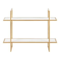 30" X 24" Leigh Wood And Metal Wall Shelf White - Kate & Laurel All Things Decor