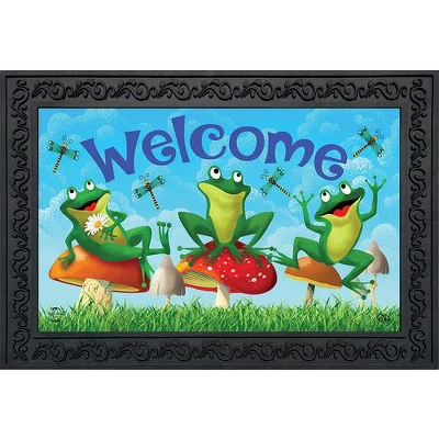 Happy Frogs Summer Doormat Welcome Indoor Outdoor 30" X 18" Briarwood Lane 3 Happy Frogs Summer Doormat Welcome Indoor Outdoor 30" X 18" Briarwood Lane