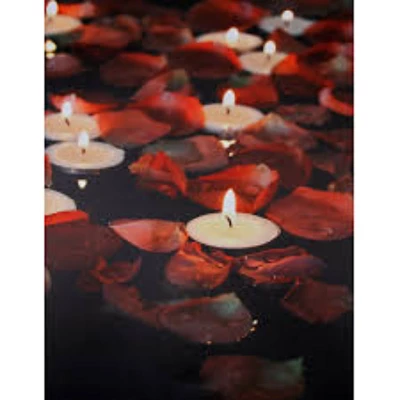 Northlight White And Red Rose Petal LED Flickering Canvas Wall Art 15.75" X 11.75" 4 Northlight White And Red Rose Petal LED Flickering Canvas Wall Art 15.75" X 11.75" - Image 2