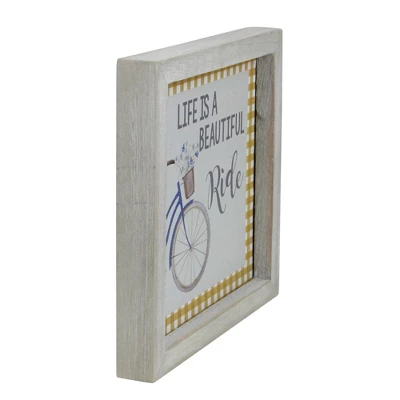 Northlight 7" Blue And White Vintage Bicycle "Life Is A Beautiful Ride" Plaid Accent Wall Decor 3 Northlight 7" Blue And White Vintage Bicycle "Life Is A Beautiful Ride" Plaid Accent Wall Decor